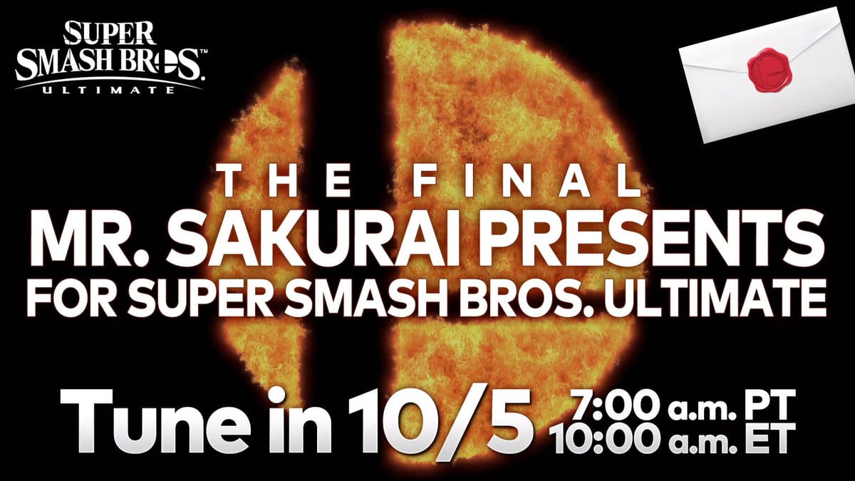 Mr. Sakurai Presents Final DLC Fighter Presentation Streamed