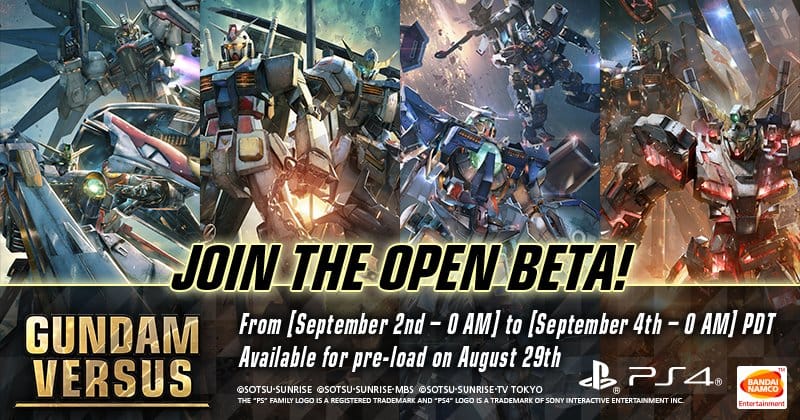 Western Gundam Versus Open Beta Announced