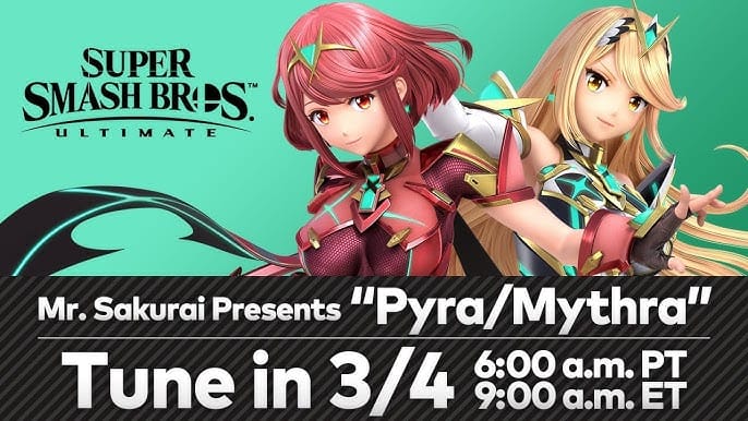 Super Smash Bros. Ultimate Pyra/ Mythra Character Presentation Streamed