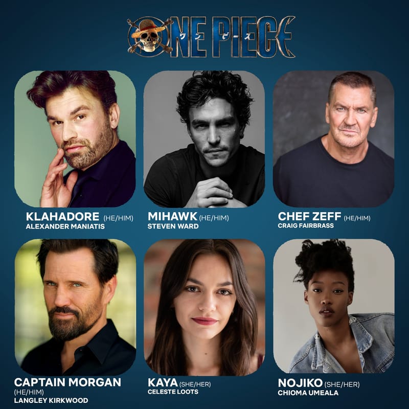 Poster of Actors joining One Piece Live-Action television series on Netflix.