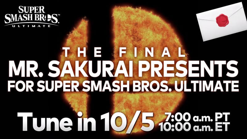 Mr. Sakurai Presents Final DLC Fighter Presentation Streamed